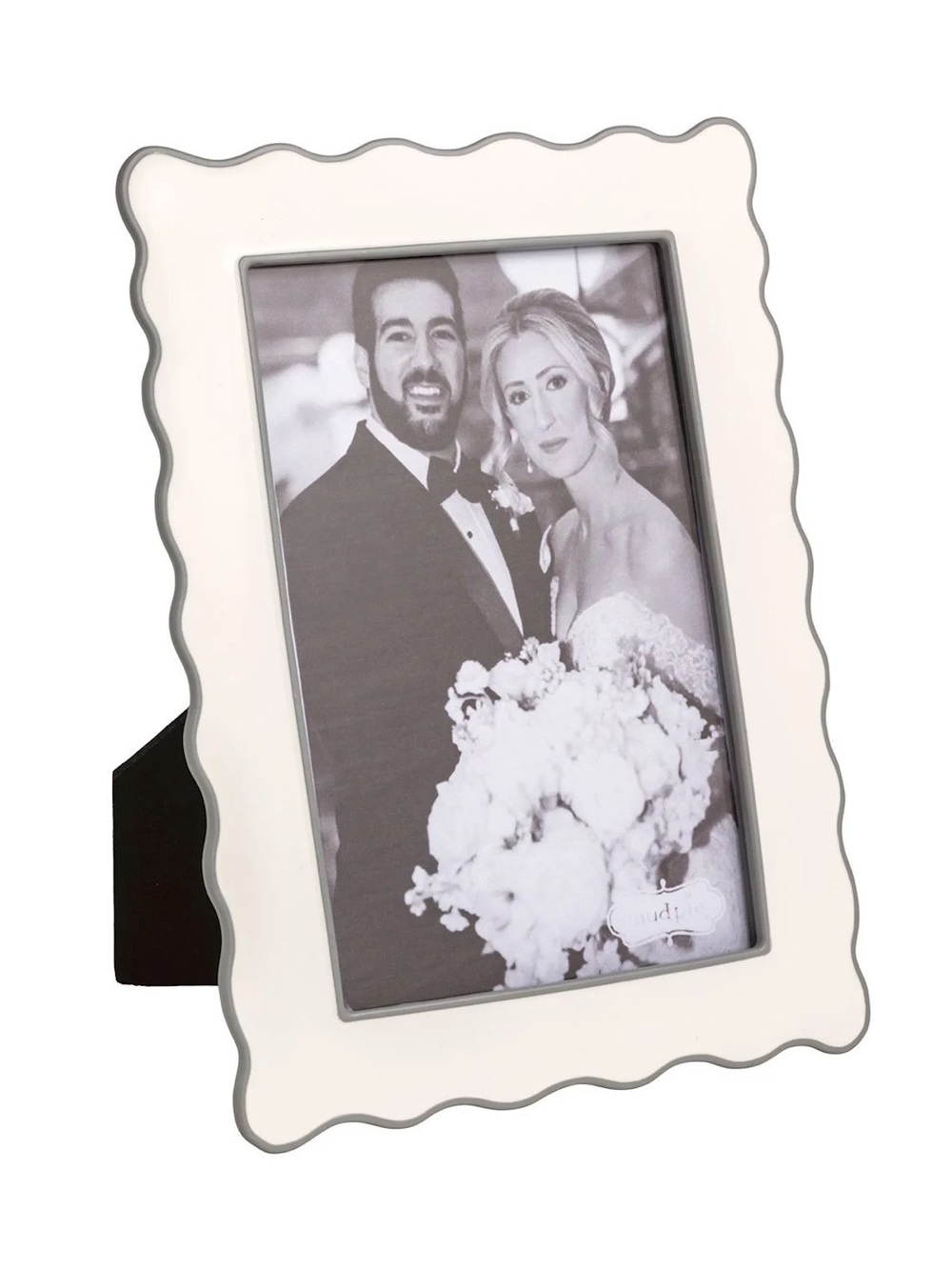 Gray Ruffle Enamel Frame by Mud Pie 4x6